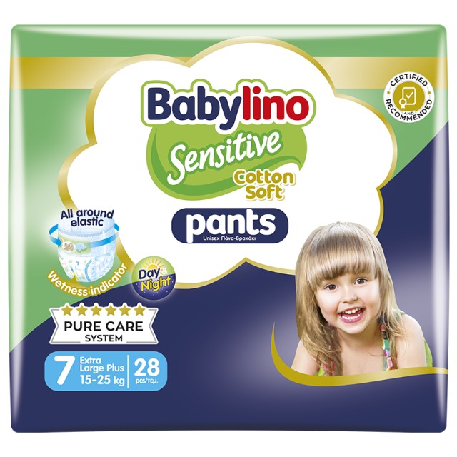 Babylino Pants Cotton Soft Unisex No7 Extra Large Plus 15-25kg 28 τεμ