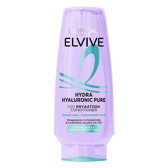 LOreal Paris Elvive Hydra Hyaluronic Pure Conditioner για Λιπαρά Μαλλιά & Αφυδατωμένα Μήκη, 300ml