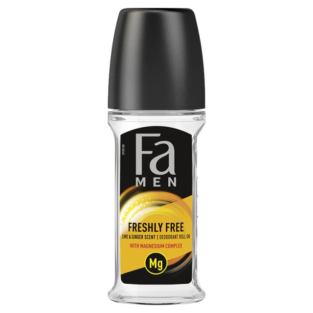 Fa Men Freshly Free Lime & Ginger, Αποσμητικό Roll on, 50ml