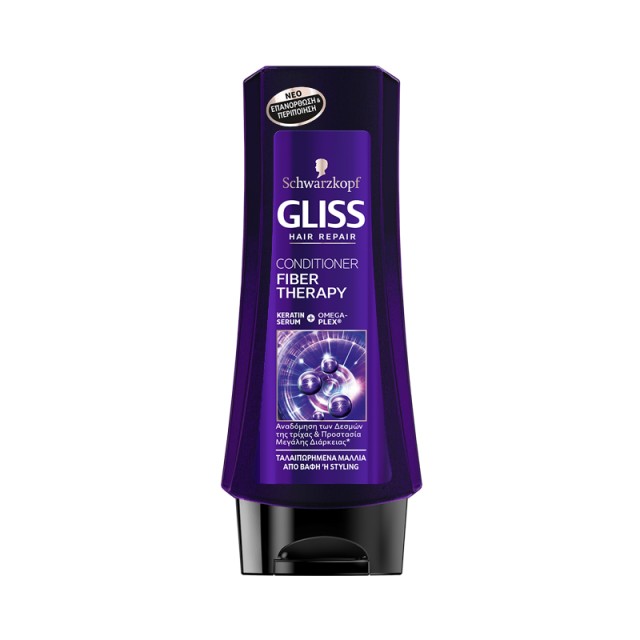 Gliss Fiber Repair Conditioner, Μαλακτική Κρέμα Μαλλιών για Ταλαιπωρημένα Μαλλιά από βαφές & styling, 200ml