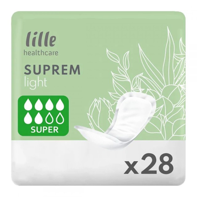 Lille Suprem Light Super, Σερβιέτες Ακράτειας 6 Σταγόνων, 28τμχ