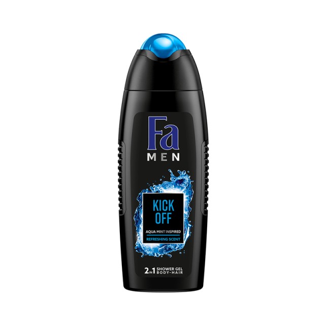 Fa Men Kick Off 2in1 Aqua Mint, Αφρόλουτρο και Σαμπουάν για Άνδρες, 750ml