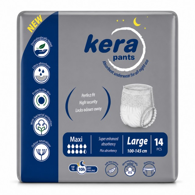 Kera Pants Maxi Πάνα Aκράτειας Bρακάκι No Large 14τμχ
