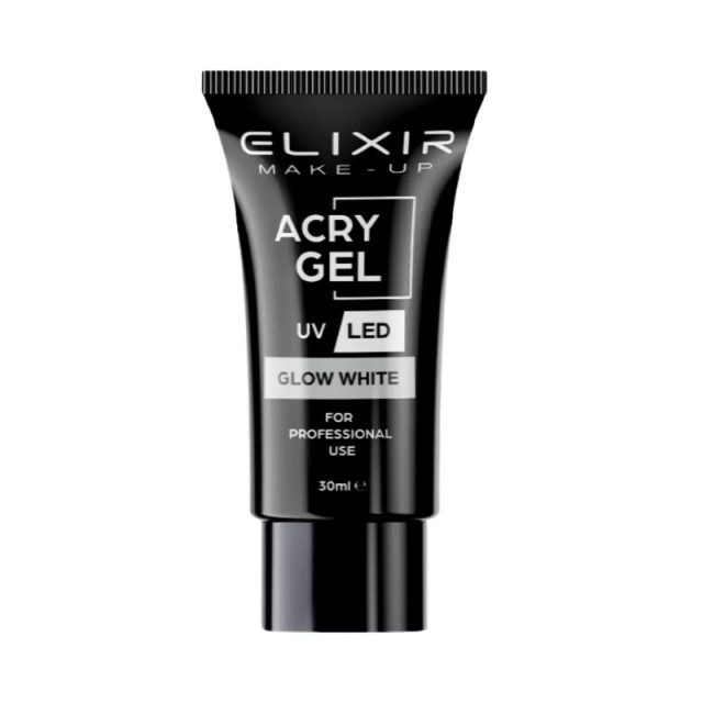 Elixir AcryGel Νο709 Glow White Gel Δόμησης Νυχιών 30 g