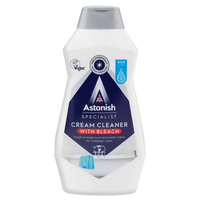 Astonish Cream Cleaner with Bleach, Καθαριστική Κρέμα με Χλώριο Κατά των Αλάτων 500ml