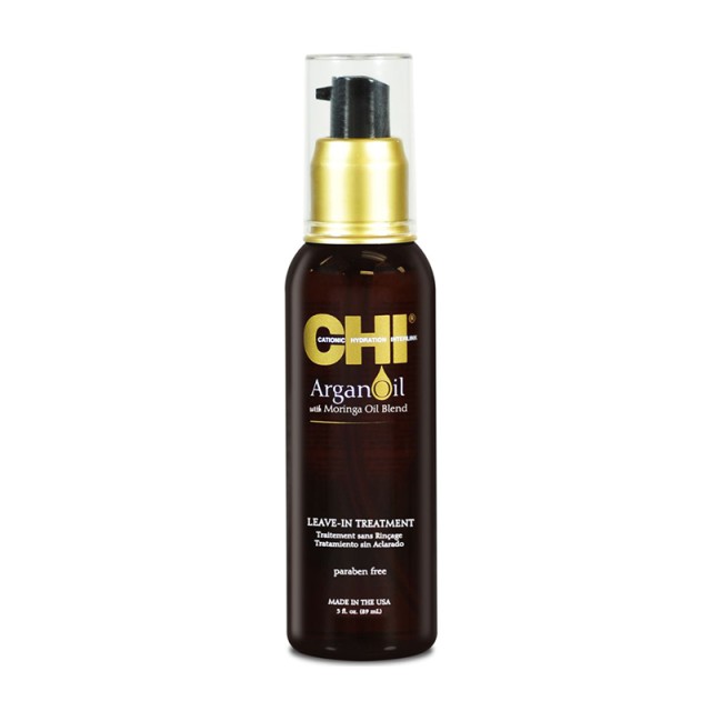 CHI Argan Oil with Moringa Oil Blend Leave-In Treatment, Μείγμα Eλαίων για Eνυδάτωση & Aναζωογόνηση των Ξηρών & Ταλαιπωρημένων Μαλλιών, 89ml