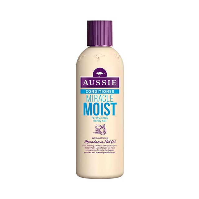 Aussie Miracle Moist Conditioner, Μαλακτική κρέμα για ξηρά, αφυδατωμένα & κατεστραμμένα μαλλιά, 250ml