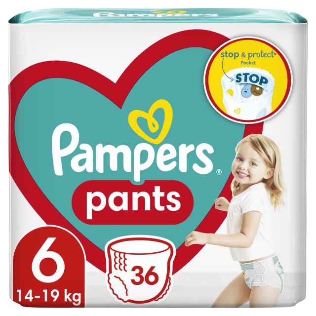 Pampers Pants, Βρεφικές Πάνες Βρακάκι No6 (15+Kg), 36τμχ, MAXI PACK