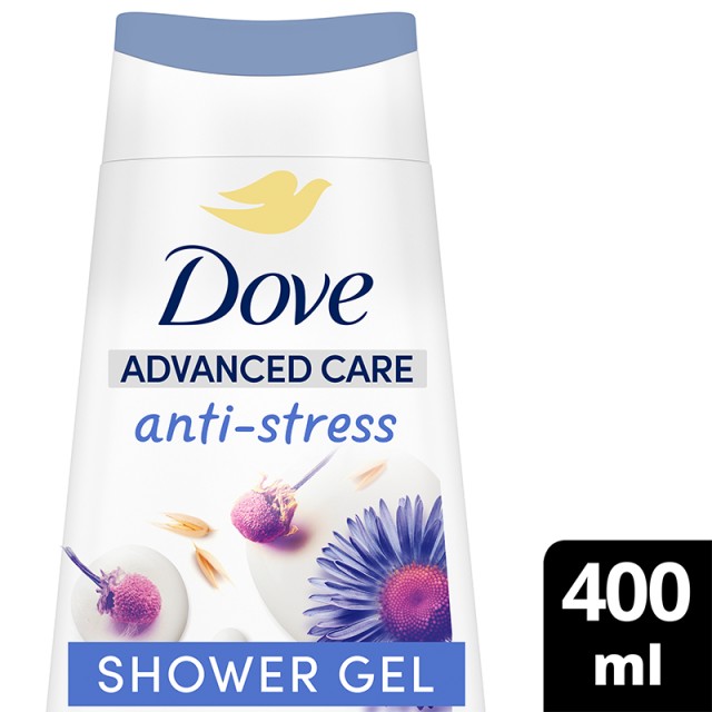 Dove Antistress, Αφρόλουτρο με Χαμομήλι & Γάλα Βρώμης Χωρίς Θειϊκά Άλατα, 400ml