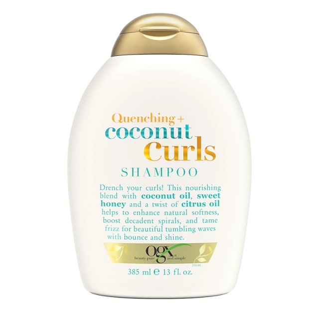 OGX Quenching + Coconut Curls Shampoo SLS Free, Σαμπουάν για Σπαστά Μαλλιά & Μαλλιά με Μπούκλες χωρίς Θειϊκά Άλατα, 385ml