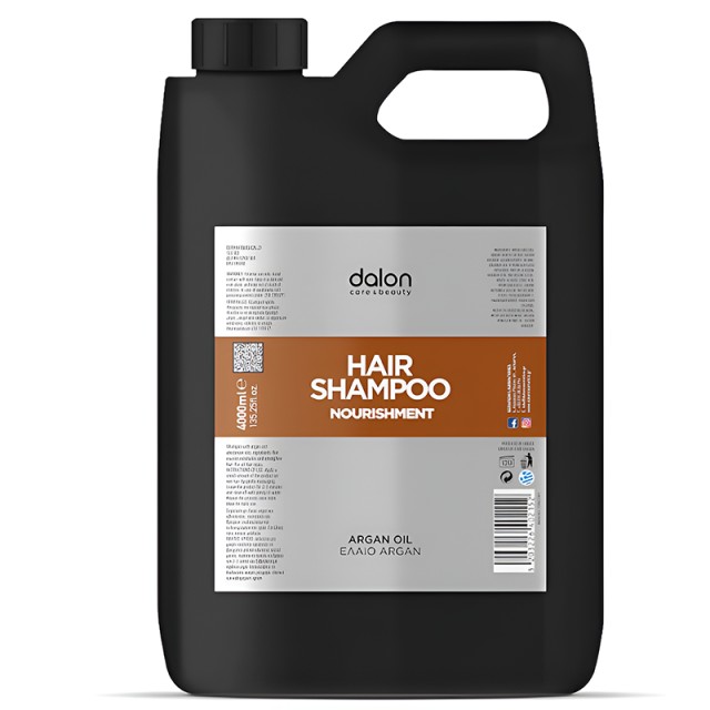 Dalon Nourishment Hair Shampoo, Σαμπουάν Θρέψης Μαλλιών με Έλαιο Argan, 4lt
