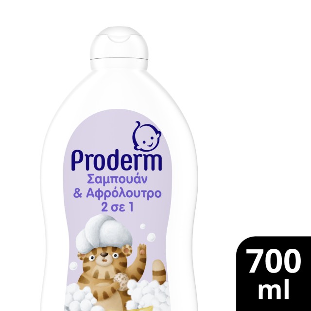 Proderm Sleep Easy 2σε1 Σαμπουάν & Αφρόλουτρο 3+ Ετών, 700ml