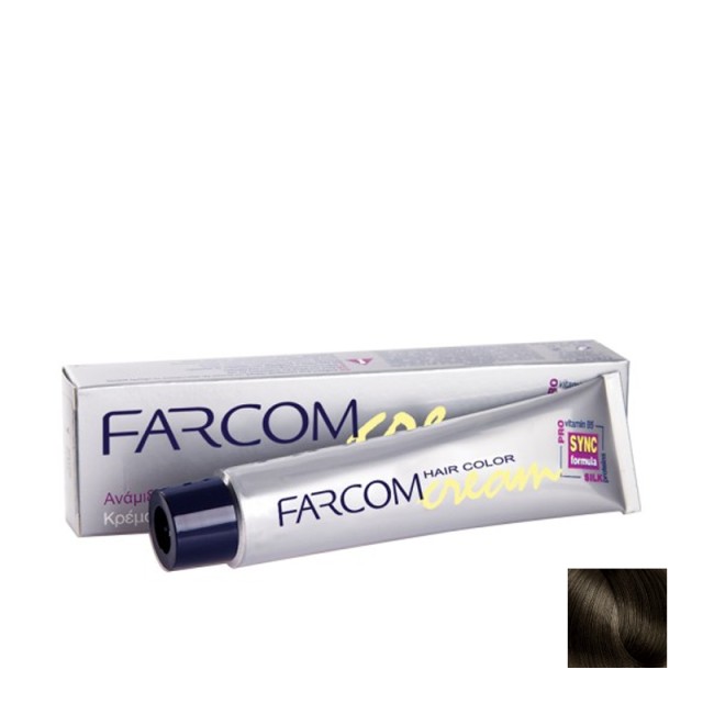 Farcom No 4 Καστανό Μόνιμη Βαφή Μαλλιών με Πρωτεΐνες Μεταξιού & Προβιταμίνη Β5, 60ml