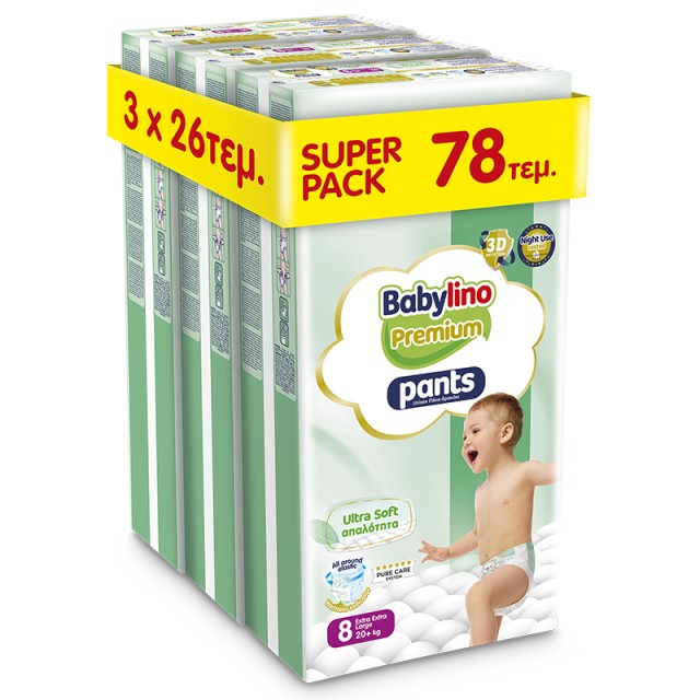 Πάνα-βρακάκι Babylino Premium Pants SUPER PACK Nο8 20+kg 78 τεμ.