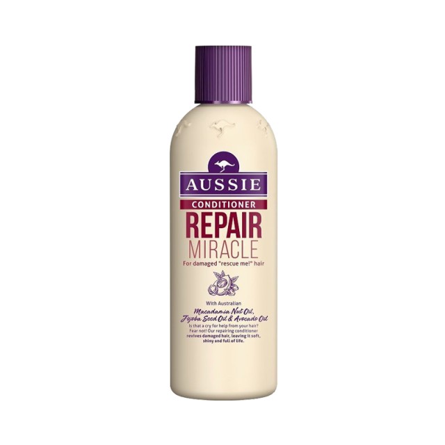 Aussie Repair Miracle Conditioner, Μαλακτική Κρέμα Μαλλιών για Όλους τους Τύπους Ατίθασων Μαλλιών, 250ml