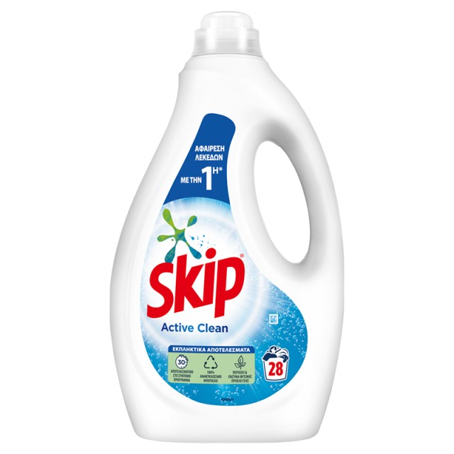 Skip Active Clean Υγρό Πλυντηρίου Ρούχων, 28μεζoύρες 1,4lt
