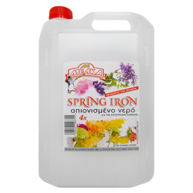 ΜΕΛΚΑ Spring Iron, Απιονισμένο Νερό με Άρωμα Άνοιξης, 4 Lt