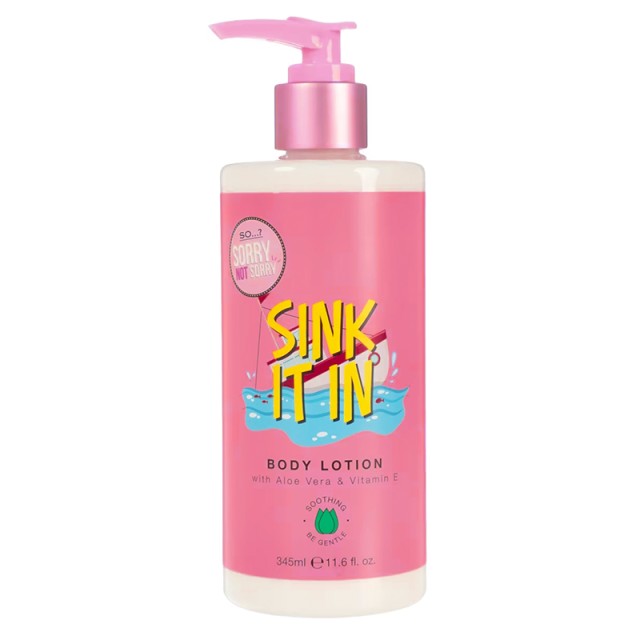 SO…? Sorry Not Sorry Sink It In Body Lotion, Ενυδατική Λοσιόν Σώματος με Aloe Vera & Βιταμίνη Ε, 345ml