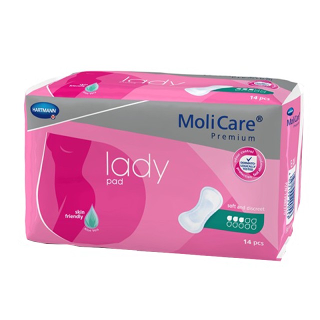 Hartmann MoliCare® Premium Lady Pad 3 σταγόνες, Σερβιέτες Ελαφράς Ακράτειας, 14τμχ