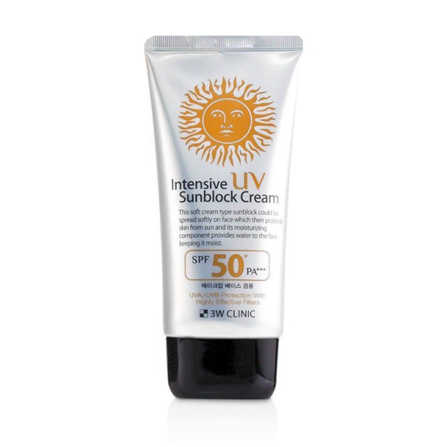 3W Clinic Intensive Sunblock Cream SPF 50+ PA+++, Αντηλιακή Κρέμα Προσώπου Υψηλής Προστασίας 70ml