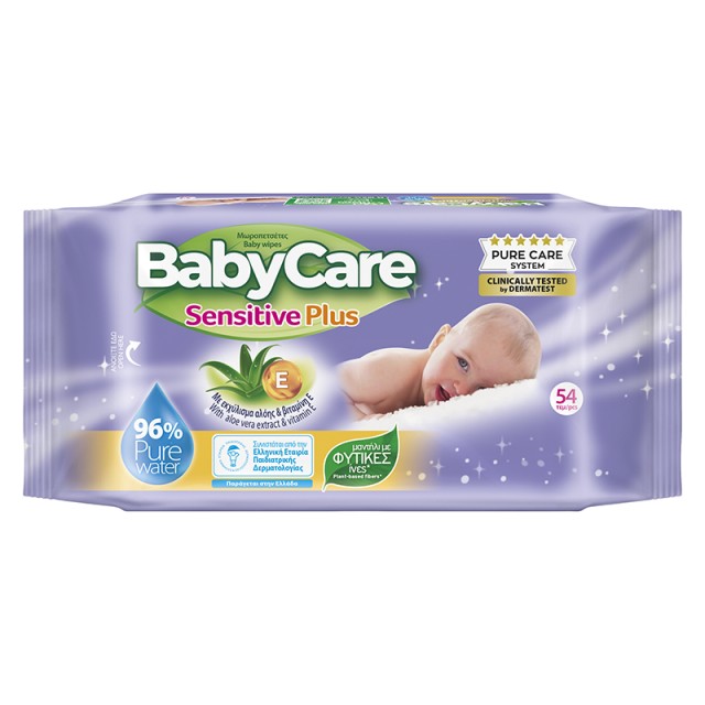 Μωρομάντηλα BabyCare Sensitive Plus 54τμχ