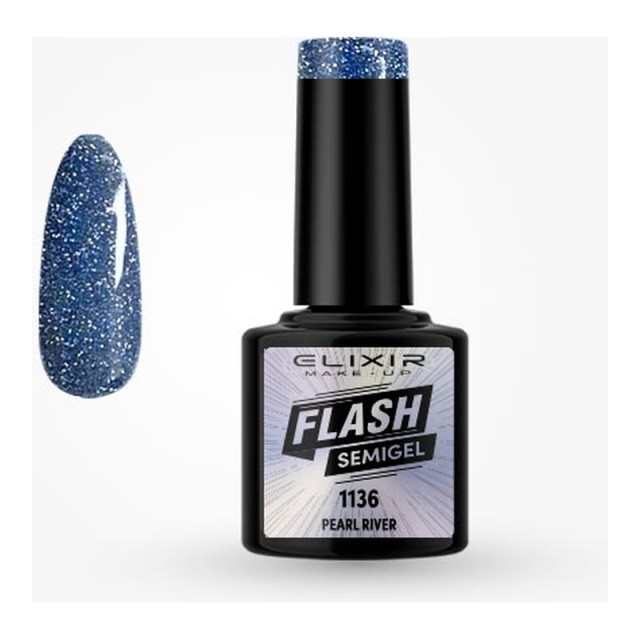 Elixir Semi Gel Flash Νο1136 Pearl River Ημιμόνιμο Βερνίκι 8 ml