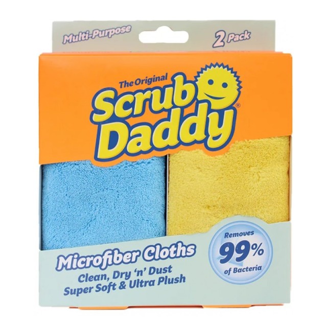 Scrub Daddy Microfiber, Αντιβακτηριδιακά Πανάκια Καθαρισμού με Μικροΐνες, 2τμχ