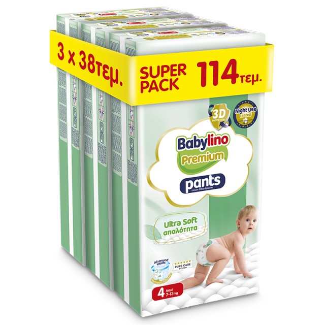 Πάνα-βρακάκι Babylino Premium Pants SUPER PACK No4 7-13kg 114 τεμ.