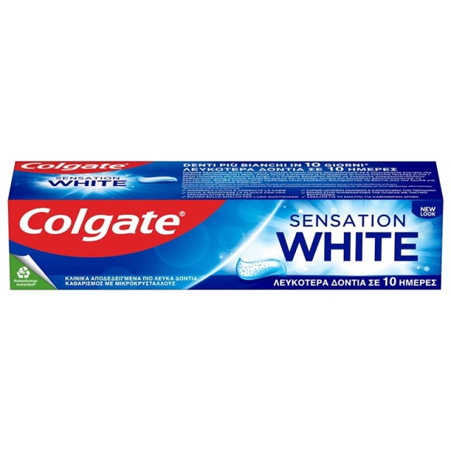 Colgate Sensation White, Οδοντόκρεμα με Μικροκρυστάλους για Βαθύ Καθαρισμό & Λεύκανση, 75ml