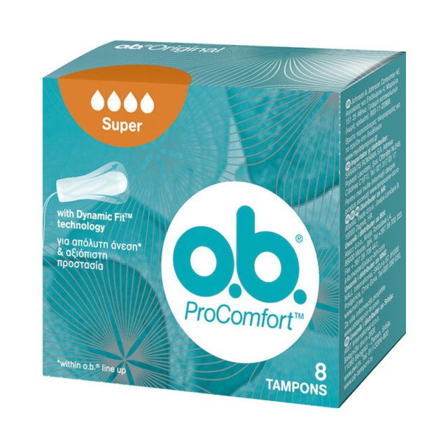 O.B. ProComfort Curved Super, Ταμπόν Μεγάλης Ροής, 8τμχ