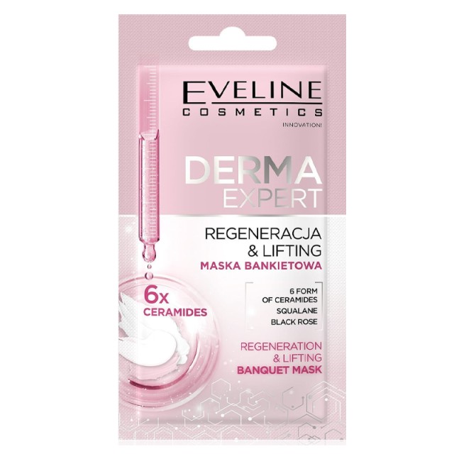 Eveline Derma Expert Banquet Mask Regeneration and Lifting, Μάσκα Προσώπου για Σύσφιξη, 8ml