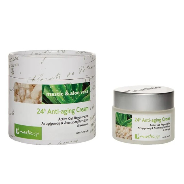 Mastic Spa Aloe Anti Aging Cream 24ωρη Κρέμα Προσώπου για Αντιγήρανση & Ανάπλαση Κυττάρων με Μαστίχα Χίου & Βιολογική Αλόη, 50ml