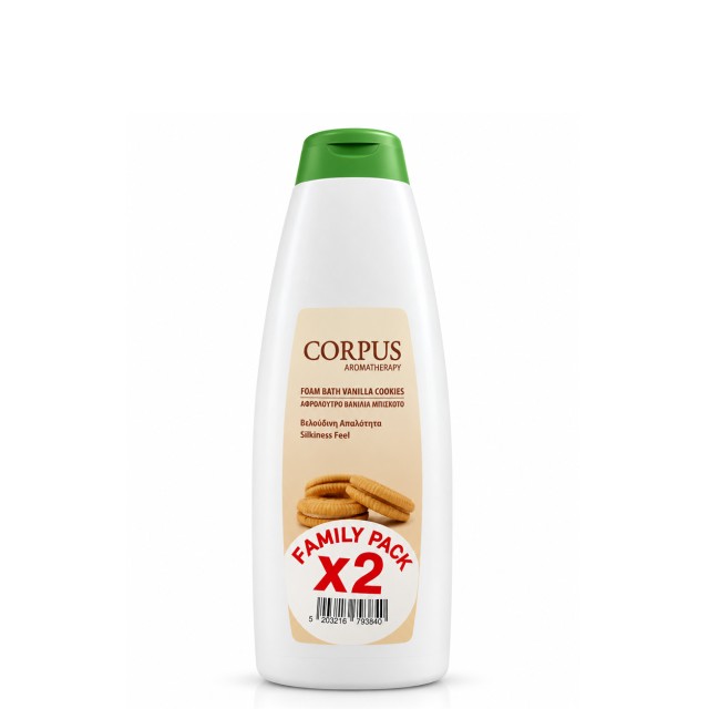 Corpus Foam Bath Αφρόλουτρο Vanilla Cookies Family Pack 250ml x 2τμχ