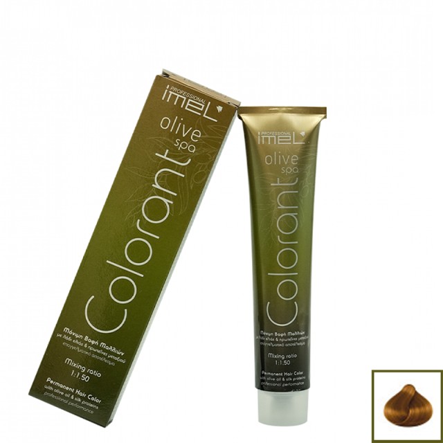 Imel Olive Spa Νο8.33, Έντονο Ξανθό Ανοικτό Χρυσαφί, Επαγγελματική Mόνιμη Bαφή Mαλλιών με Mετάξι & Λάδι Ελιάς, 100ml