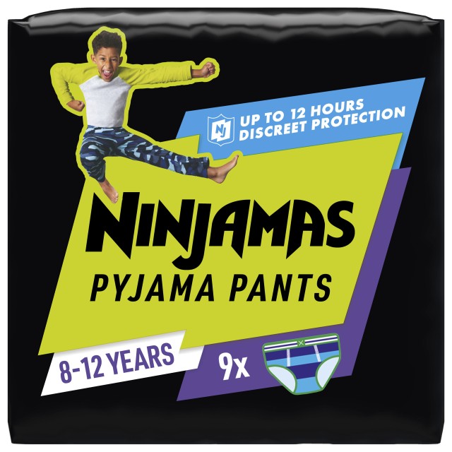 Pampers Ninjamas Pyjama Pants πάνες-βρακάκι για τη νύχτα, 9 τεμάχια για Αγόρια 8-12 ετών (27-43kg)