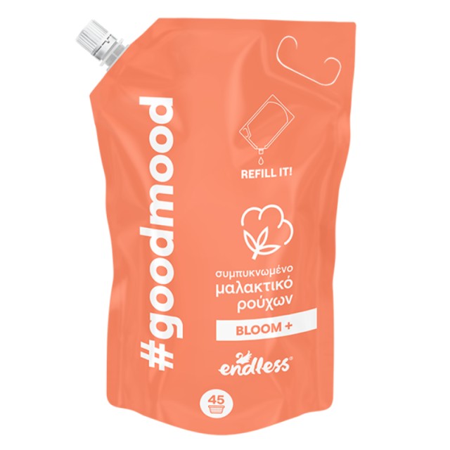 Endless #Goodmood Bloom+ Pouch Συμπυκνωμένο Μαλακτικό Ρούχων Ανταλλακτικό, 1Lt