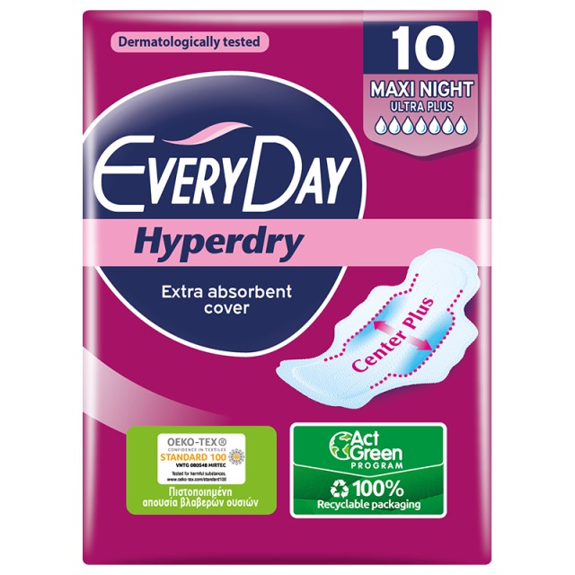 Every Day Σερβιέτες Hyperdry MAXI NIGHT Ultra Plus 10 τεμ.