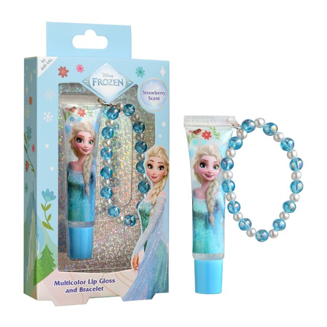 AIR-VAL Frozen Multi-Colour Lip Gloss Strawberry Scent & Bracelet, Παιδικό Πολύχρωμο Λιπ Γκλος 13ml με Άρωμα Φράουλα & Βραχιόλι
