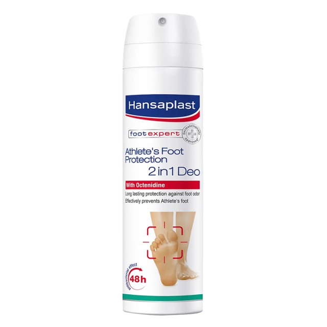 Hansaplast Foot Expert 2 σε 1, Αποσμητικό & Προστασία από Μύκητες Για Τα Πόδια, 150ml