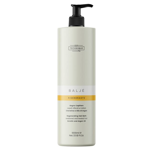Technique Baljé Regenerating Shampoo with Keratin & Argan Oil , Σαμπουάν για Εντατική Αναδόμηση στα Κατεστραμμένα & Ταλαιπωρημένα Μαλλιά, 1000ml