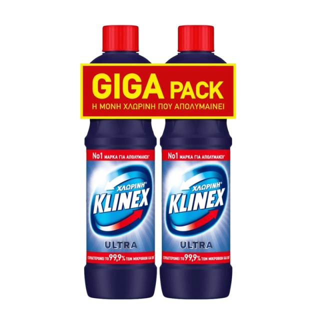 Klinex Ultra Χλωρίνη Regular Giga Pack, 750ml, 2τεμ