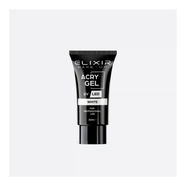 Elixir AcryGel Νο721 White Gel Δόμησης Νυχιών 30 g