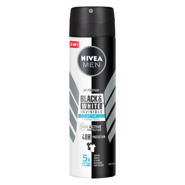 Nivea Men Active Black & White, Αποσμητικό Σπρέι, 150ml