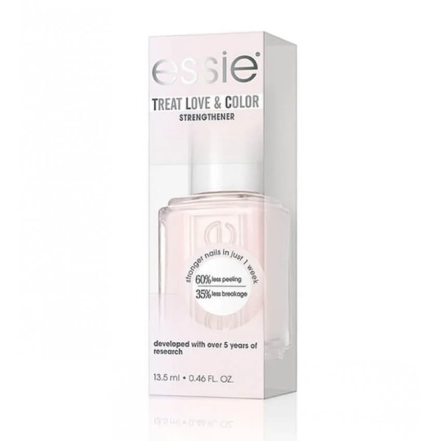 Essie Treat Love & Color 03 Sheers To U, Βερνίκι για Ενδυνάμωση Νυχιών Hμιδιάφανο ρόζ με μια γλυκιά ίριδα, 13,5ml