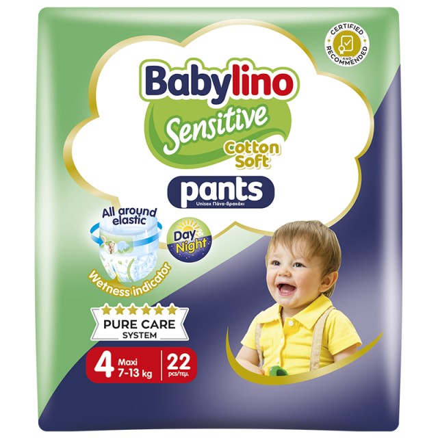 Babylino Pants Cotton Soft Unisex No4 Maxi 7-13kg 22 τεμ