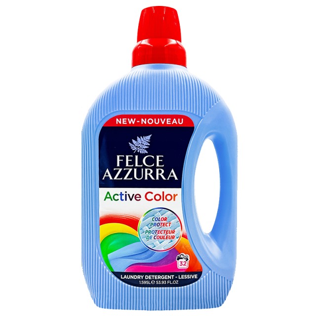 Felce Azzurra Active Color, Υγρό Απορρυπαντικό Πλυντηρίου Ρούχων 32 μεζούρες 1,595lt