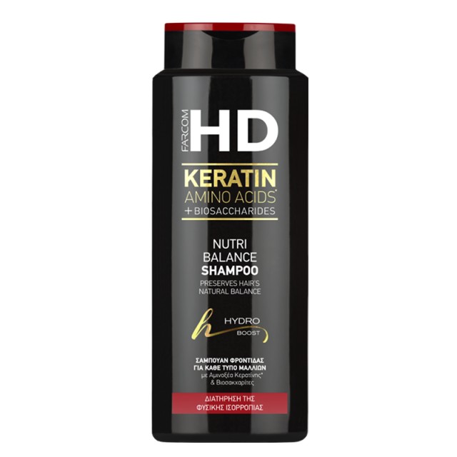 HD Nutri Balance, Διατήρηση Φυσικής Ισορροπίας με Αμινοξέα Κερατίνης & Βιοσακχαρίτες για όλους τους τύπους Μαλλιών 750ml