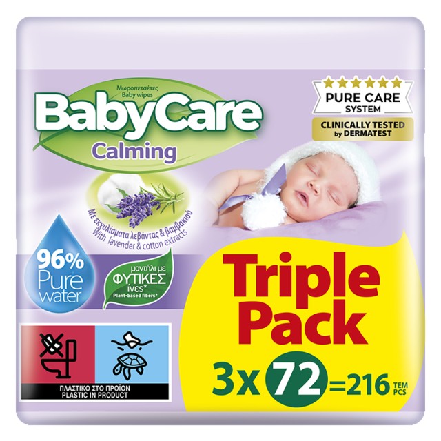 BabyCare Calming Μωρομάντηλα TRIPLE PACK 216 τεμ (3x72)