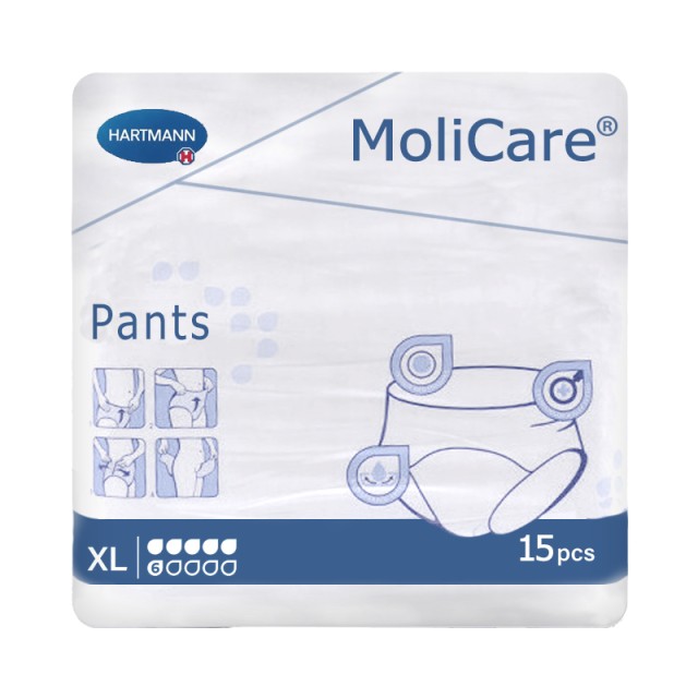 Hartmann MoliCare 6 Drops, Εσώρουχα Ακράτειας Ενηλίκων, Extra Large, 15τμχ