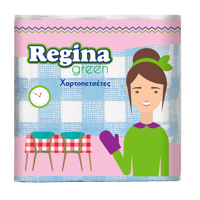 Regina Green Καρώ 30x30cm, Χαρτοπετσέτες, 60τμχ
